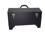 The Keg-a-Que Charcoal Toolbox Grill closes for maximum portability